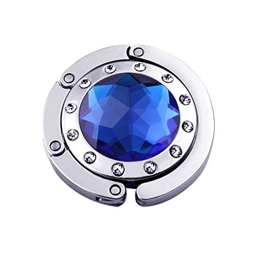 Gleader Artificial Diamond Folding Handbag Purse Hook Hanger Holder Escritorio Bolsa Ganchos para Almacenamiento de Bolsas para Mujeres por TheBigThumb, Azul Real