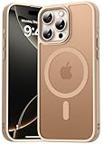 Natiiozie Magnetica Cover Compatibile con iPhone 16 Pro Max Compatibile con MagSafe Custodia Traslucida Opaca Posteriore,Anti-impronta Resistente ai Graffi Protettiva Case Titanio Sabbia