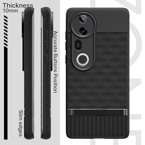 Image of Pikkme Back Cover for Vivo T4 Ultra 5G Camera Protection 3D Hexa Cube Design Silicone Protective Bumper Case (Black)