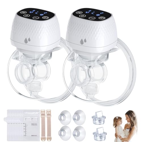 Image of ASAHINA Hands Free Breast Pump S12 Updated, Wearable Breast Pumps of Longest Battery Life & Touch Screen, Double Portable Electric Breast Pump with 3 Modes 9 Levels Suction-19/22/25mm Flange, 2 Pack