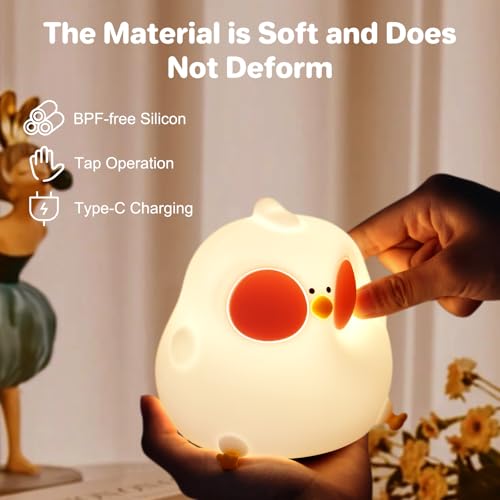 ELZO Night Light for Kids Cute Animal Silicone Nursery Night Lamp, 7 Colors+36H, Touch Control, USB Rechargeable - Image 3