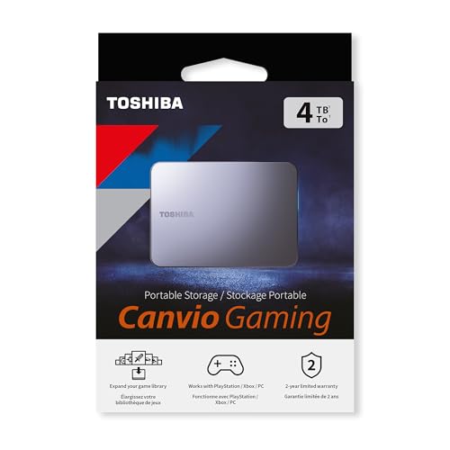 Toshiba 4TB Canvio Gaming Disque Dur Externe Portable Compatible avec la Plupart des Consoles Playstation Xbox et PC Technologie USB 3.2. Gen 1 HDTX240EK3CA - vue 7