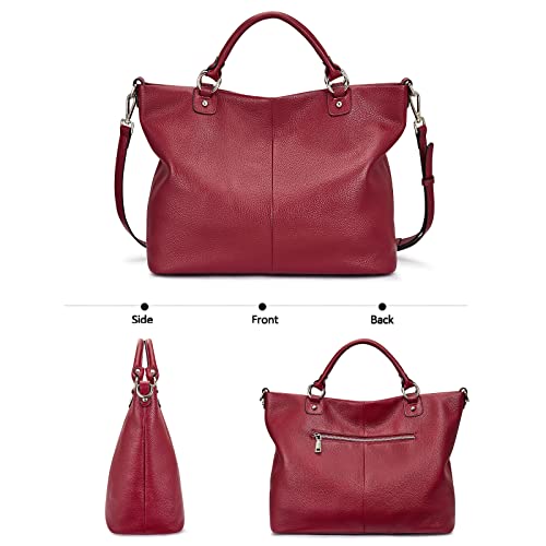 Image of Kattee Women's Soft Genuine Leather Tote Bag, Top Satchel Purses and Handbags