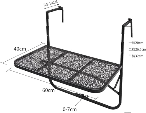 Table suspendue pour balustrade de balcon afin de maximiser les petits espaces