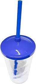 10 Copos Twister Com Tampa e Canudo Cristal Colorido 400ml Cor:Azul Royal