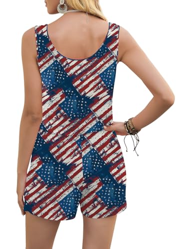 Image of DouBCQ Womens Summer Casual Sleeveless Loose Jumpsuits Romper with Pockets