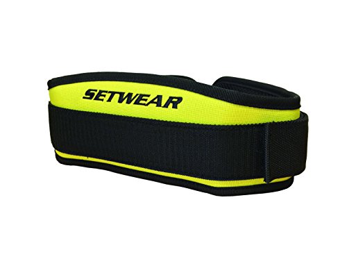 Fitness Belt for Weightlifting,Olympic Lifting, Powerlifting, Squats, Deadlift - Setwear Belt- Adjustable W/Back Support- Men & Women - Crossfit Workout Gear (Yellow, XS: Less Than 24