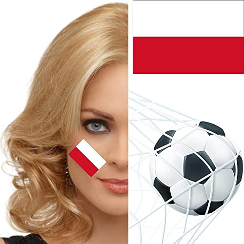 Womaha 30 Sheets Poland Flag Temporary Tattoos World Cup European Cup Football Face Tattoo Stickers, Red White - Image 4