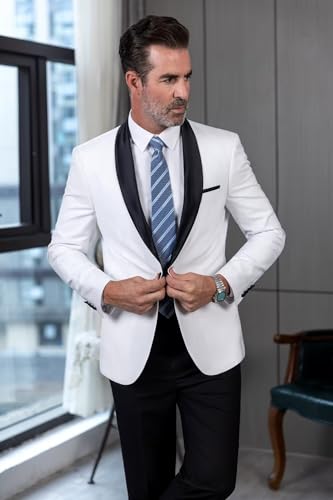 Men's Suit Jacket Slim Fit One Button Shawl Lapel Tuxedo Formal Wedding Groomsmen Blazer2
