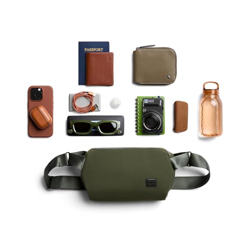 Image of Bellroy Classic Sling (everyday 5 liter minimalist crossbody bag with internal organization, adjustable crossbody strap, and auto-compression system) - Olive