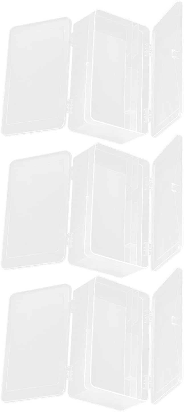 KICHOUSE 3pcs Double Layer Nail Tool Organizer Case with Large Capacity and Precise Compartments, Abs Material Manicure Storage Box for Studio and Home Use, Easy Portability and Long Term