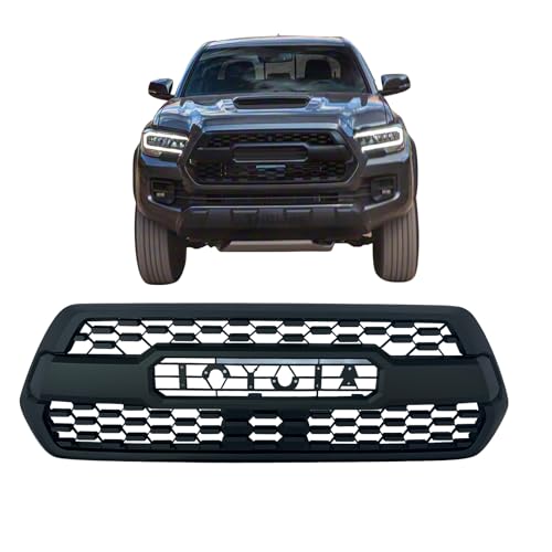 Front Bumper Grille for 2016 2017 2018 2019 2020 2021 2022 2023 Toyota Tacoma Replacement Front Radiator Grill ABS Upper Hood Hollow Grille Part Car Radiator Guard for 2016-2023 Toyota Tacoma