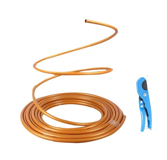 16ft Long 20mm Diameter Flexible Pipe PVC Tubing - Bendable Pipe Stem for Artificial Flowers Stem, Balloon Arches, Floral Wedding Decor, DIY Crafts, Cosplay Props (Gold (16ft+1PCS Tubing Scissor))