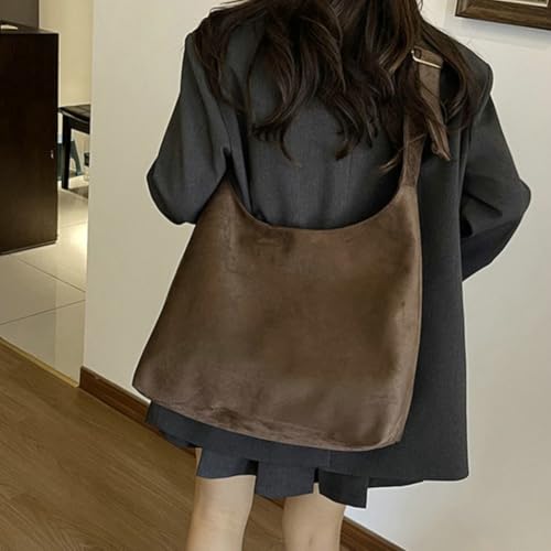 Suede Bags for Women Large Suede Shoulder Bag Slouchy Hobo Purse Adjustable Crossbody Handbags Casual Totes for Work3