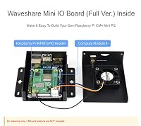 Waveshare Mini-Computer Basierend auf Raspberry Pi Compute Module 4 (Nicht Enthalten), CM4-IO-BASE-B im Inneren, Metallgehäuse, mit Lüfter, Onboard-Anschlüssen CSI/DSI/HDMI/USB/RJ45 usw. – Ansicht 3