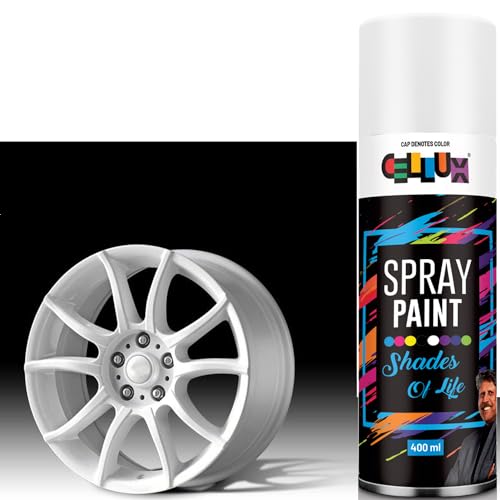 Image of Cellux 2X Ultra Cover Off White Spray Paint | DIY Quick Drying with Premium Gloss Finish for Metal Wood Wall & other Surfaces - 400 ML