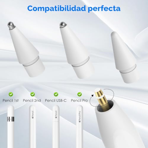 Miniatura 2 de MoKo 4 Puntas Compatible con Apple Pencil Pro/USB-C/2.ª/1.ª Gen