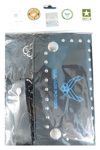 U.S. Air Force Wings Black Wallet With Chain (6.5 inch) Men Women Unisex4