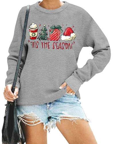 hohololo Weihnachts Sweatshirt Damen Weihnachtspullover Christmas...