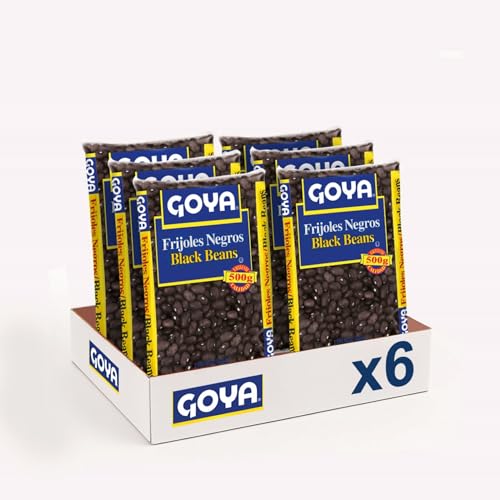 Goya Frijoles Negros 6x500 gr, Listos para Cocinar, Alto en Proteína Vegetal, Cremosos y Tiernos, Ideales para Platos Caribeños