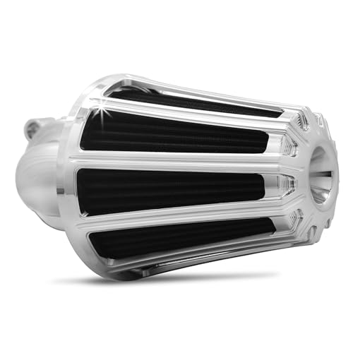 Image of Chrome Gauge Air filter for harley davidson street road glide road king air intake softail fatboy air cleaner dyna sportster XL (Type A : For Sportster XL models)
