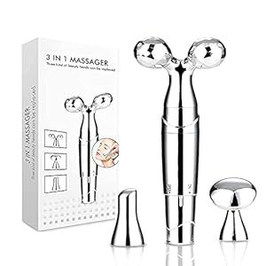 Renesmee™ 3D Manual Face Massager Roller, 3-IN-1 Electric 3D Vibrating Roller Facial Massager Beauty Bar Kits Facial…