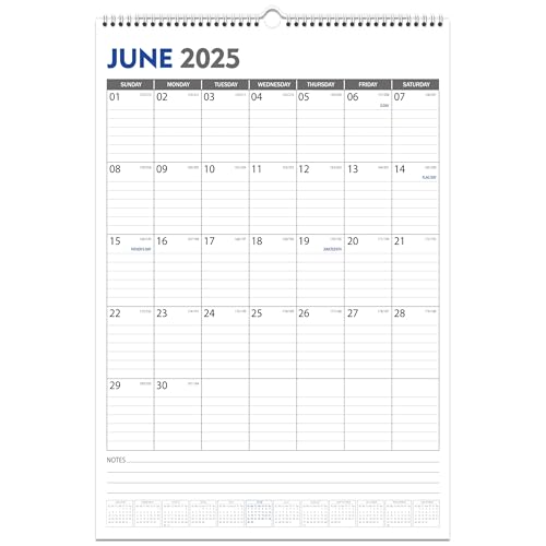 GuassLee Wall Calendar 2025, 19 Month Vertical Hanging Calendar Wall 2025, 17