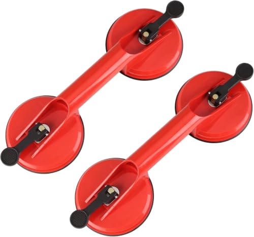 Image of Olympia Tools Glass Suction Cups Heavy Duty Plastic Vacuum Plate Handle Glass Holder Hooks to Lift Large-Glass /Tile Suction Cup Lifter /Moving-Glass /Pad for Lifting /Dent Puller, 2 Count (Pack of 12)
