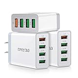 Fast 3.0 Wall Charger, 3-Pack iSeekerKit 4Ports 3.0 USB Wall Charger Adapter Fast Charging Block...