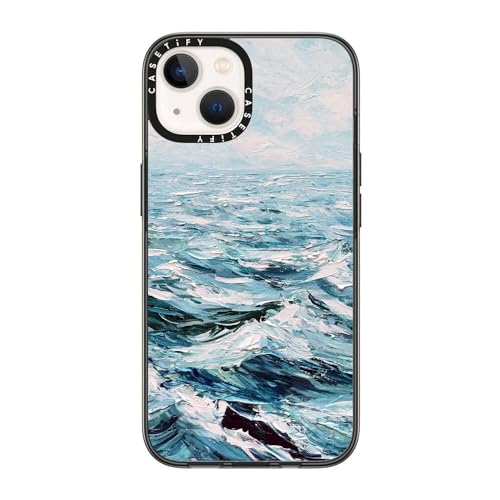 Coque iPhone 14 CASETiFY compacte bleu profond et noir transparent - 2