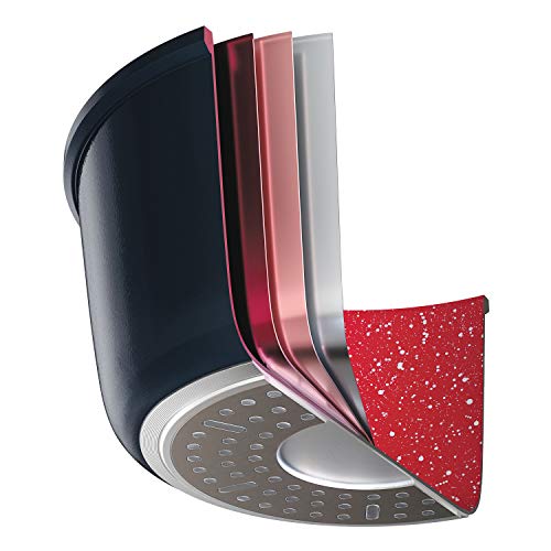 Conjunto de panelas ColorStone 4 peças de alumínio com antiaderente e tampa de vidro, Titânio, ALU8709-TI, Euro Home 3 414eS3k3XIL