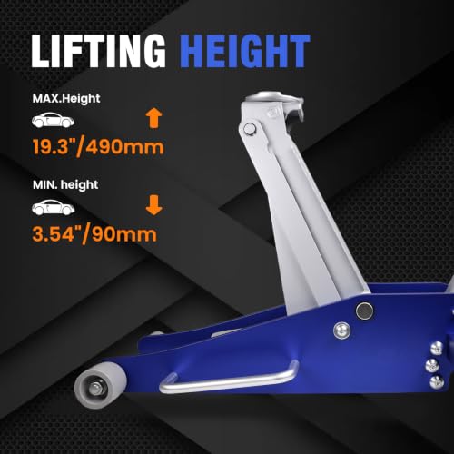 Image of 3 Ton Aluminum Floor Jack, Low-Profile Dual-Piston Rapid Lift Pump, 3-9 /16 inch-18-1 /2 inch Lift Range, ASME /ANSI Certified, Lightweight Heavy-Duty Racing Jack for Cars, SUVs & Trucks (3 Ton Aluminum)