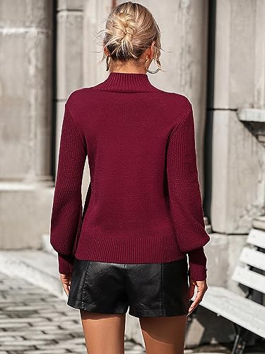 Image of Upopby Women's Fall Winter Turtleneck Sweaters Knitted Pullover Sweater Top