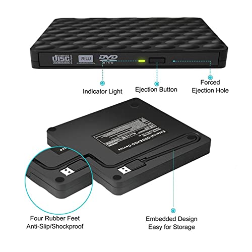 Unidad DVD externa USB 3.0 DVD-RW para laptop y PC miniatura 3