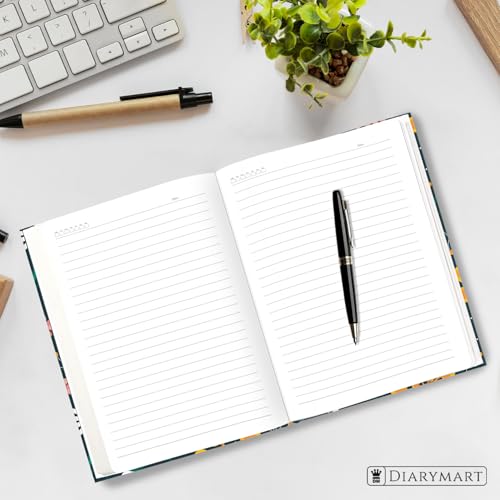 Image of Hard Bound Notebook for Girls & Women | A5 Ruled Journal | 192 Pages | 80 GSM Premium Paper | Designer Laminated Cover | Ribbon Bookmark | Notebook for School, College, Office, Journaling & Note Taking (DM4004)