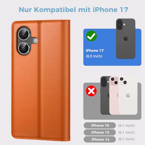 Coque iPhone 17 étui housse protection RFID cuir portefeuille flip case
