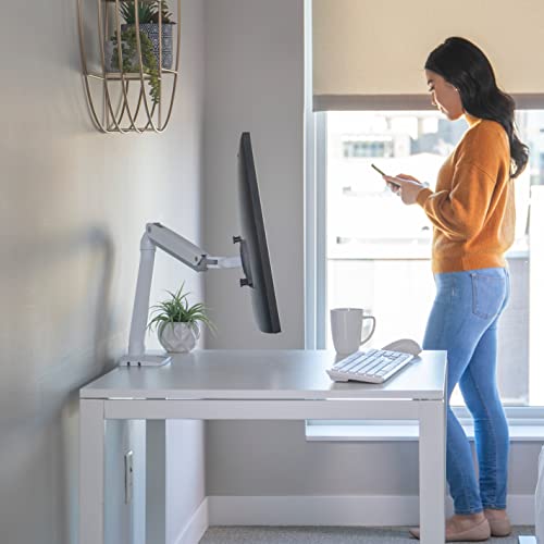 Image of Ergotron - MXV Single Monitor Arm, VESA Desk Mount - for Monitors Up to 34 Inches, 7 to 20 lbs - White