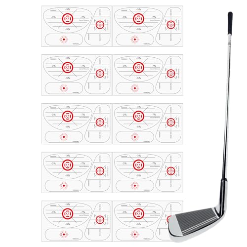 Calcomanías de golpeo de golf, 10 hojas de calcomanías de alineación oscilante, etiquetas de bateo de palos de golf, para mujeres, adolescentes, atletas, deportes en interiores y exteriores