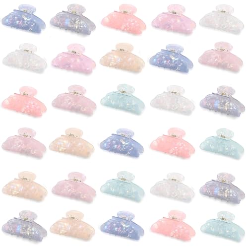 Yuxung 32 Pcs Large Acrylic Hair Claw Clips Bulk for