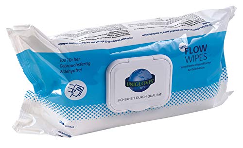 Unigloves Flow Wipes Fresh - Toallitas higiénicas desinfectantes (100 unidades)