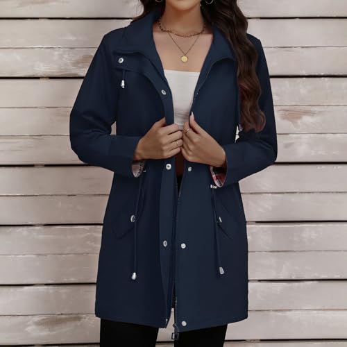 Chaqueta impermeable mujer con capucha parka de invierno cortavientos 3