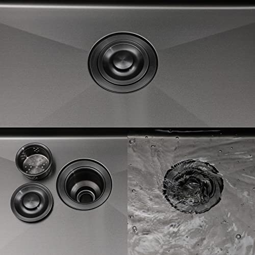 Image of SHACO 15x20 Inch Black Drop In Bar Sink, 15 Inch Top Mount RV Kitchen 16 Gauge Stainless Steel Sink for Small Kitchen Wet Bar Prep RV Yard Office Laundry with Dish Grid & Drain, Gunmetal Black