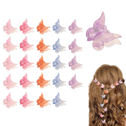 DHWEKU 30 mollette per capelli a farfalla, mini mollette per capelli a farfalla per ragazze mollette per capelli a farfalla piccole mollette per capelli a farfalla per donne e ragazze (multicolore)