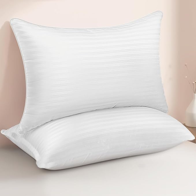 Image of Tewiae Microfiber Extra Soft Pillows | Pillows for Sleeping White - Set of 2 (Size - 16x24 Inches Or 40x60 cm) - Pillow (Navy Blue, Pack of 2) (White, Pack of 2)