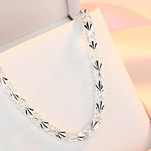 Pulsera de plata de ley antialérgica con flores talladas duraderas 3