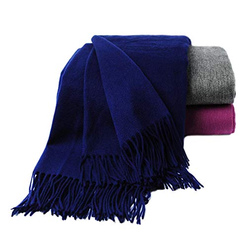 CUDDLE DREAMS Premium Cashmere Throw Blanket with Fringe, Luxuriously Soft (Navy) CUDDLE DREAMS Premium Cashmere Throw Blanket with Fringe, Luxuriously Soft (Navy)
