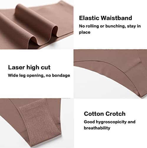 Abandi Women’s Seamless Underwear No Show Bikini Panties V Shape Cheeky Hipster Underwear Invisible Briefs,Pink Size S #TOP4