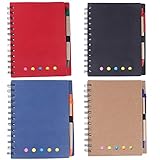 Gran opción de regalo: cada cuaderno mide aproximadamente 18 x 14,5 cm, portátil y fácil de llevar con bolígrafo e índice, notas adhesivas, gran opción de regalo para tus hijos, esposa, marido, amigos, colegas o como premio escolar para estudiantes.