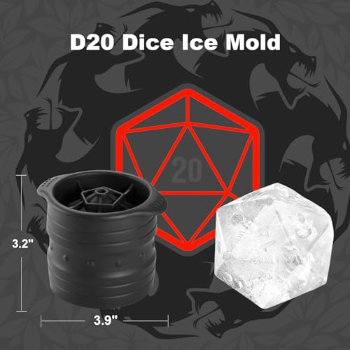 Molde para cubos de hielo D20 en silicona flexible miniatura 3
