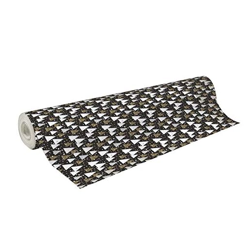 Clairefontaine 211921C - Une bobine Papier cadeau Alliance 50mx0m70 60g, Sapin fond noir